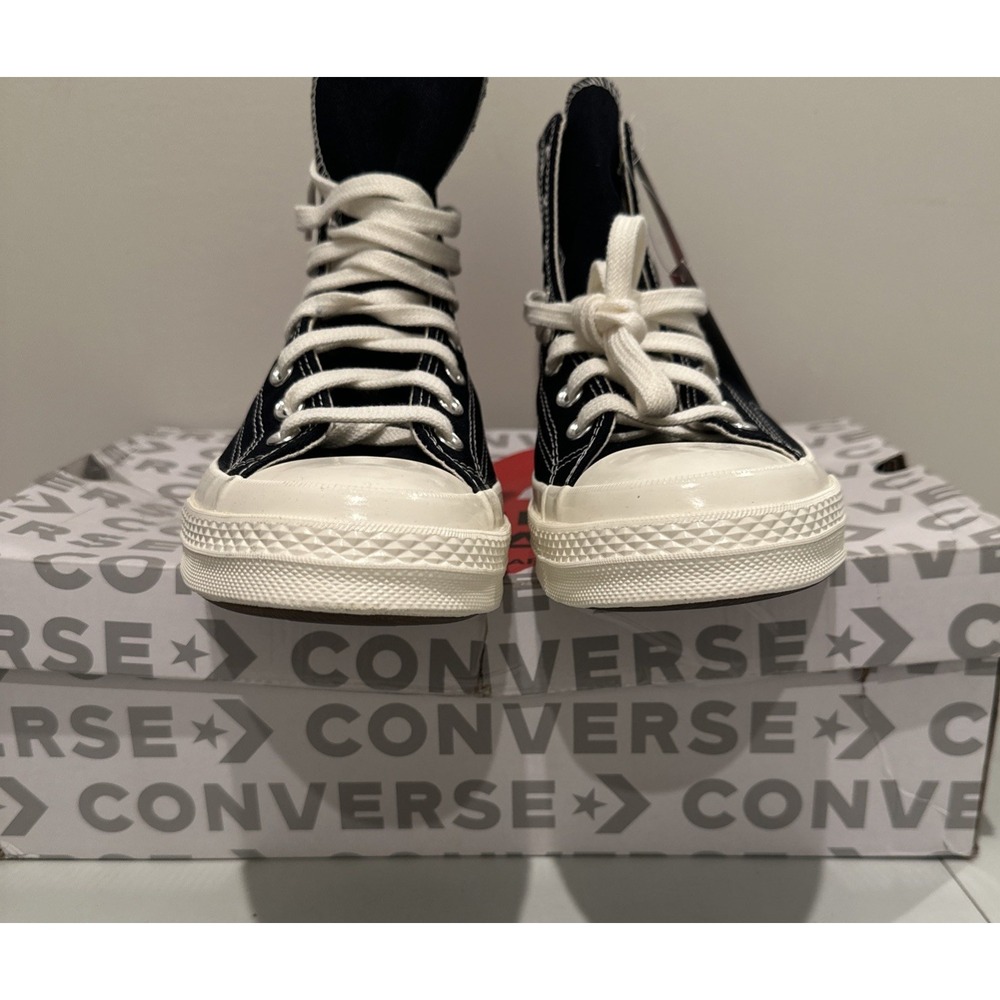 COMME DES GARÇONS PLAY M11W13 Converse Chuck 70OG Single Heart Hi Sneakers Black - Picture 5 of 15